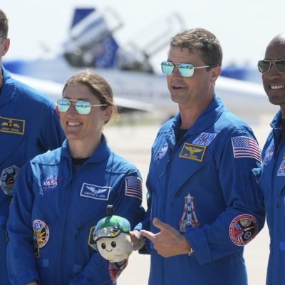 Quarantined astronauts take part in Q&A with days to go until historic moon mission